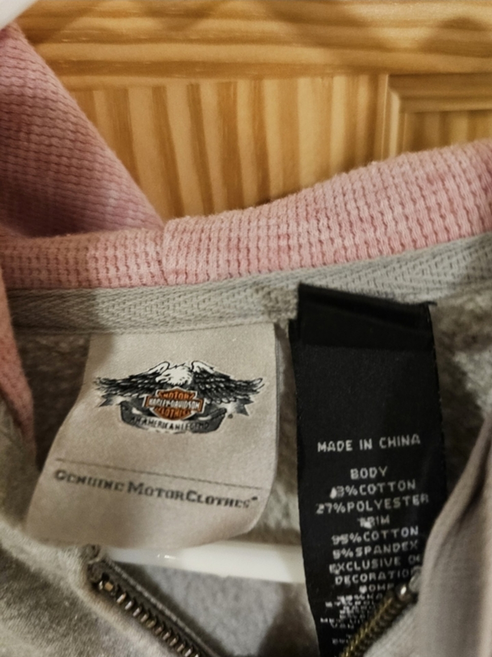Harley-Davidson Girls' Gray & Pink HD Motorcycles Zip Hoodie Size 2W - Picture 2 of 12